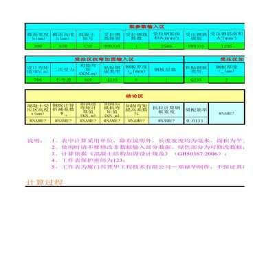 粘鋼加固計(jì)算表格圖片